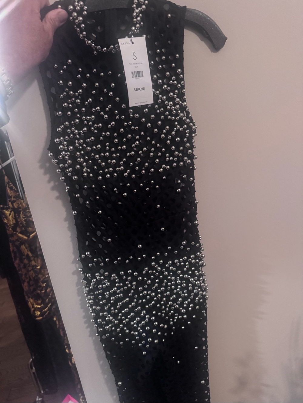 AKIRA Black stone embedded Jumpsuit ✨  Cutout Bodysuit | S/M | NWT - Picture 6 of 7